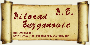 Milorad Buzganović vizit kartica